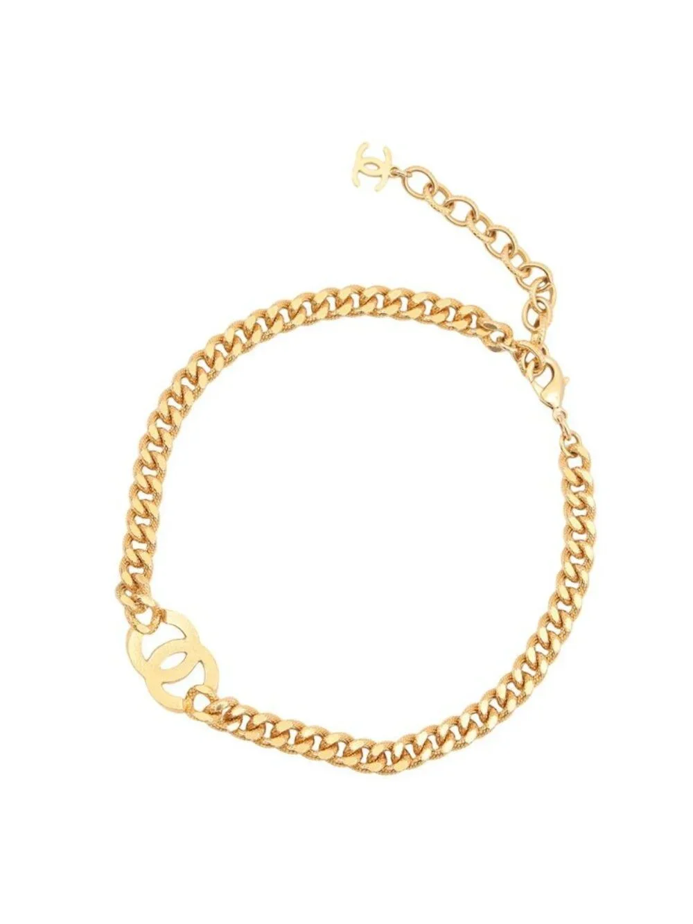 Chanel Necklace CC Logo Rhinestone a Choker